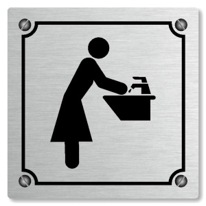 Umývárna ženy, 118x118mm, stříbrná, Kansas